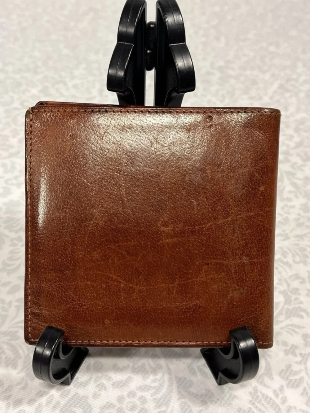 Vtg Coach Water Leather Bifold Wallet  Light Tan 10 Card Slots 4”x4.5”
